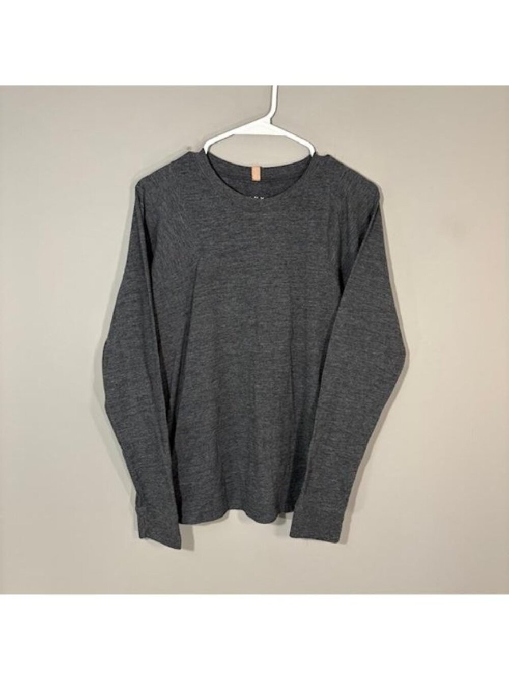 Lunya T-Shirt Womens Small Gray Crew Neck Long Sleeve Pima Cotton Jersey Stretch